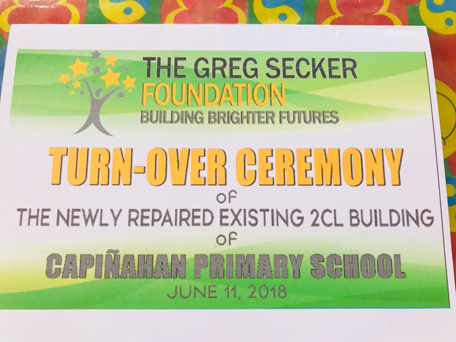 The Turn over Ceremony Of Capinahan Primary School Greg Secker 